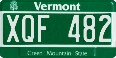 VT license plate XQF482