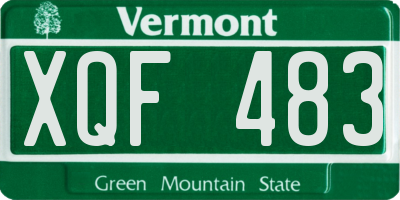 VT license plate XQF483