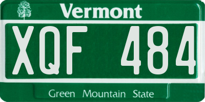 VT license plate XQF484