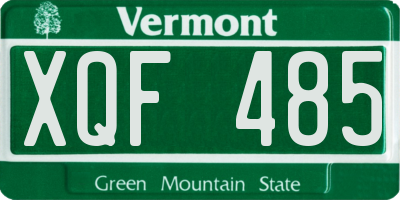 VT license plate XQF485