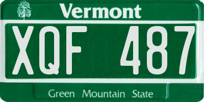 VT license plate XQF487