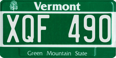 VT license plate XQF490