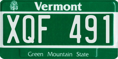 VT license plate XQF491