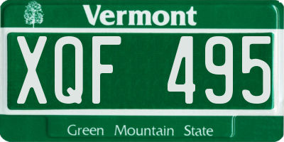 VT license plate XQF495