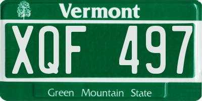 VT license plate XQF497