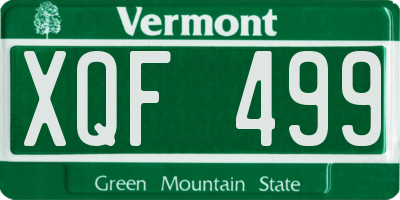 VT license plate XQF499