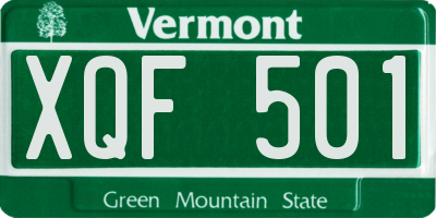 VT license plate XQF501