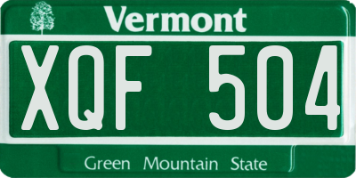 VT license plate XQF504