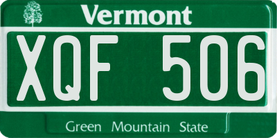 VT license plate XQF506