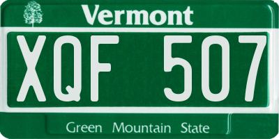 VT license plate XQF507