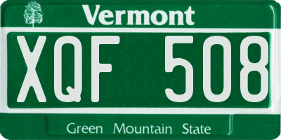 VT license plate XQF508