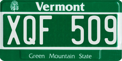 VT license plate XQF509