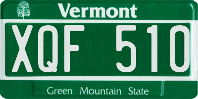 VT license plate XQF510