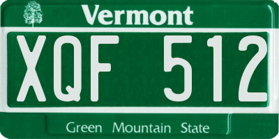 VT license plate XQF512
