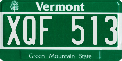 VT license plate XQF513