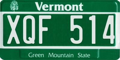 VT license plate XQF514