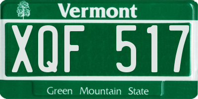 VT license plate XQF517