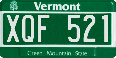 VT license plate XQF521