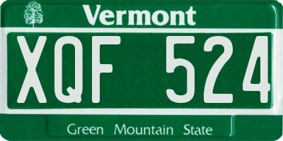VT license plate XQF524