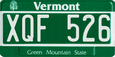 VT license plate XQF526