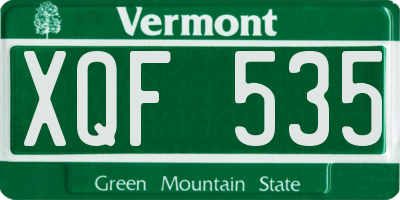 VT license plate XQF535