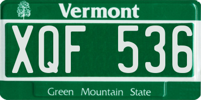 VT license plate XQF536