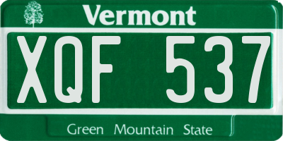 VT license plate XQF537