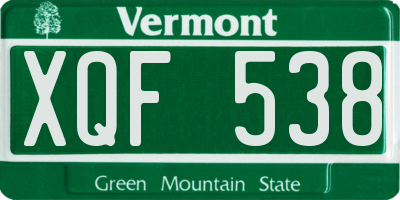 VT license plate XQF538