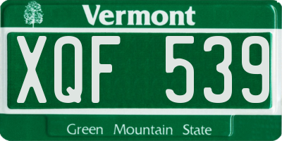 VT license plate XQF539