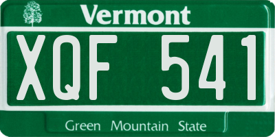 VT license plate XQF541