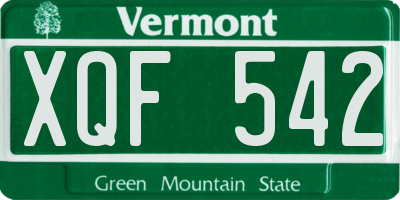 VT license plate XQF542