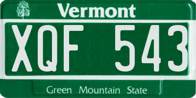 VT license plate XQF543