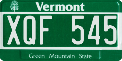 VT license plate XQF545
