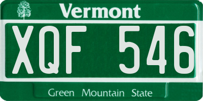 VT license plate XQF546