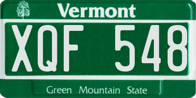 VT license plate XQF548