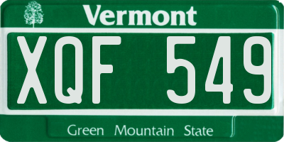 VT license plate XQF549
