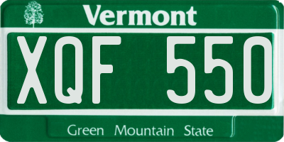 VT license plate XQF550