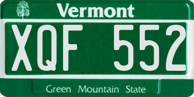 VT license plate XQF552