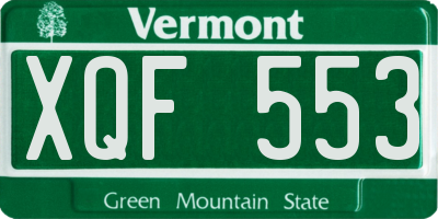 VT license plate XQF553