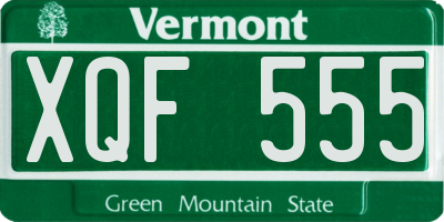 VT license plate XQF555