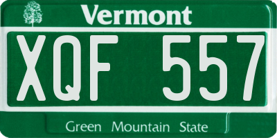 VT license plate XQF557