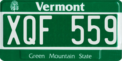 VT license plate XQF559