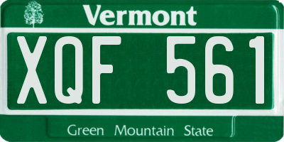 VT license plate XQF561