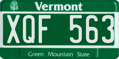 VT license plate XQF563
