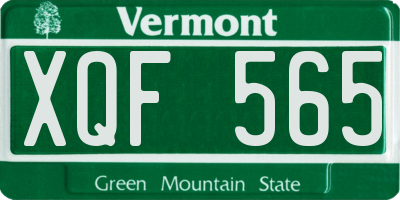 VT license plate XQF565