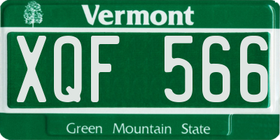 VT license plate XQF566