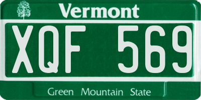 VT license plate XQF569