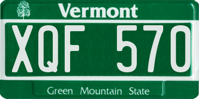 VT license plate XQF570