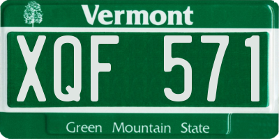 VT license plate XQF571