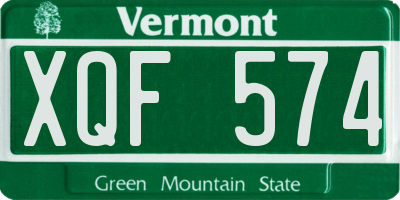 VT license plate XQF574
